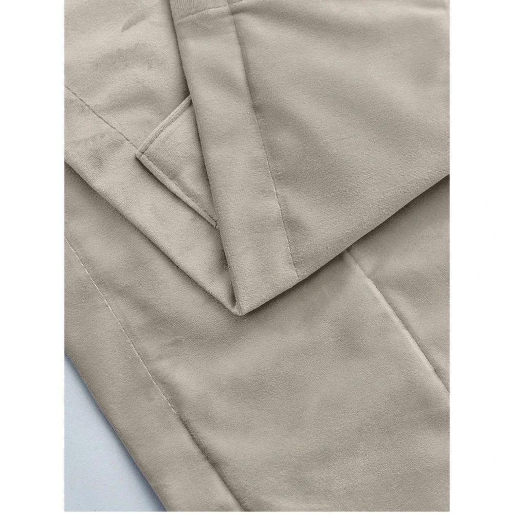 ChadMade (2) Panels 50Wx120L Back Tab/Rod Pocket 2 in 1 Heading Velvet Curtains